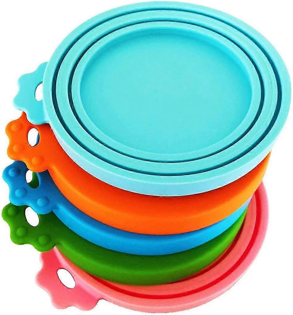 מכסי סיליקון למיכל מזון לחיות מחמד אוניברסלי 5 יחידות