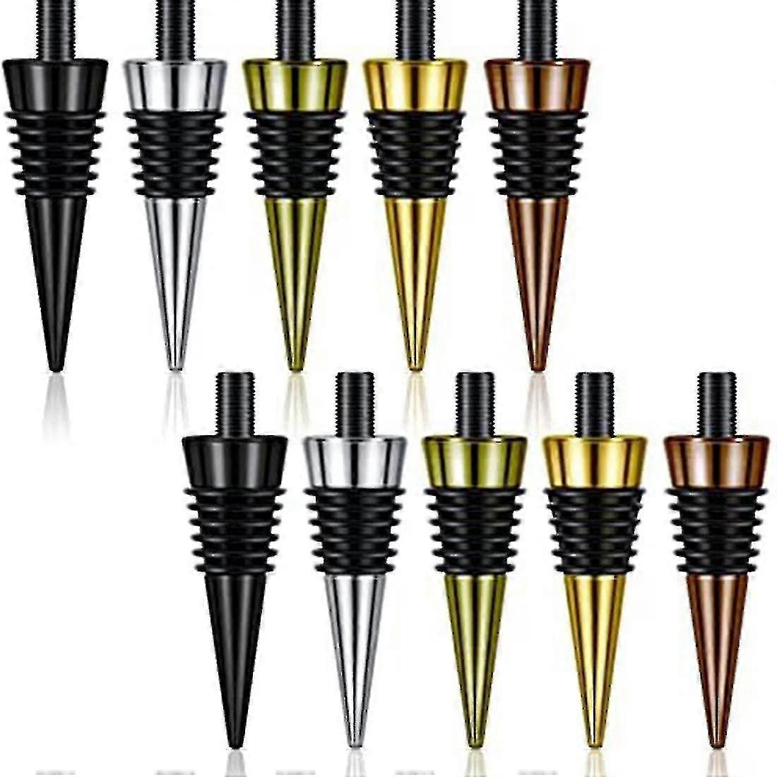 Wooden Wine Bottle Stopper Set 10 Pieces Metal Threaded Post Inserts for Blank Bottle Stoppers