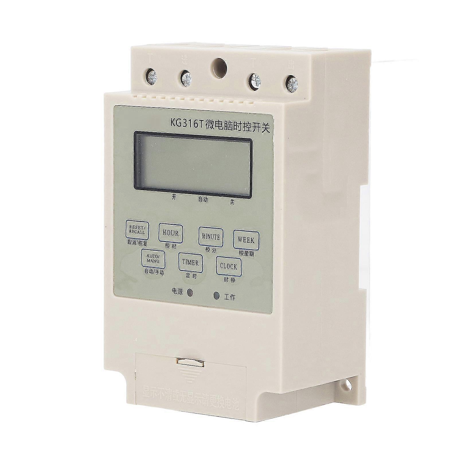 Digital Electronic Timer Switch 220V 25A with Microcomputer Time Control and Capacitor Rail Mounting