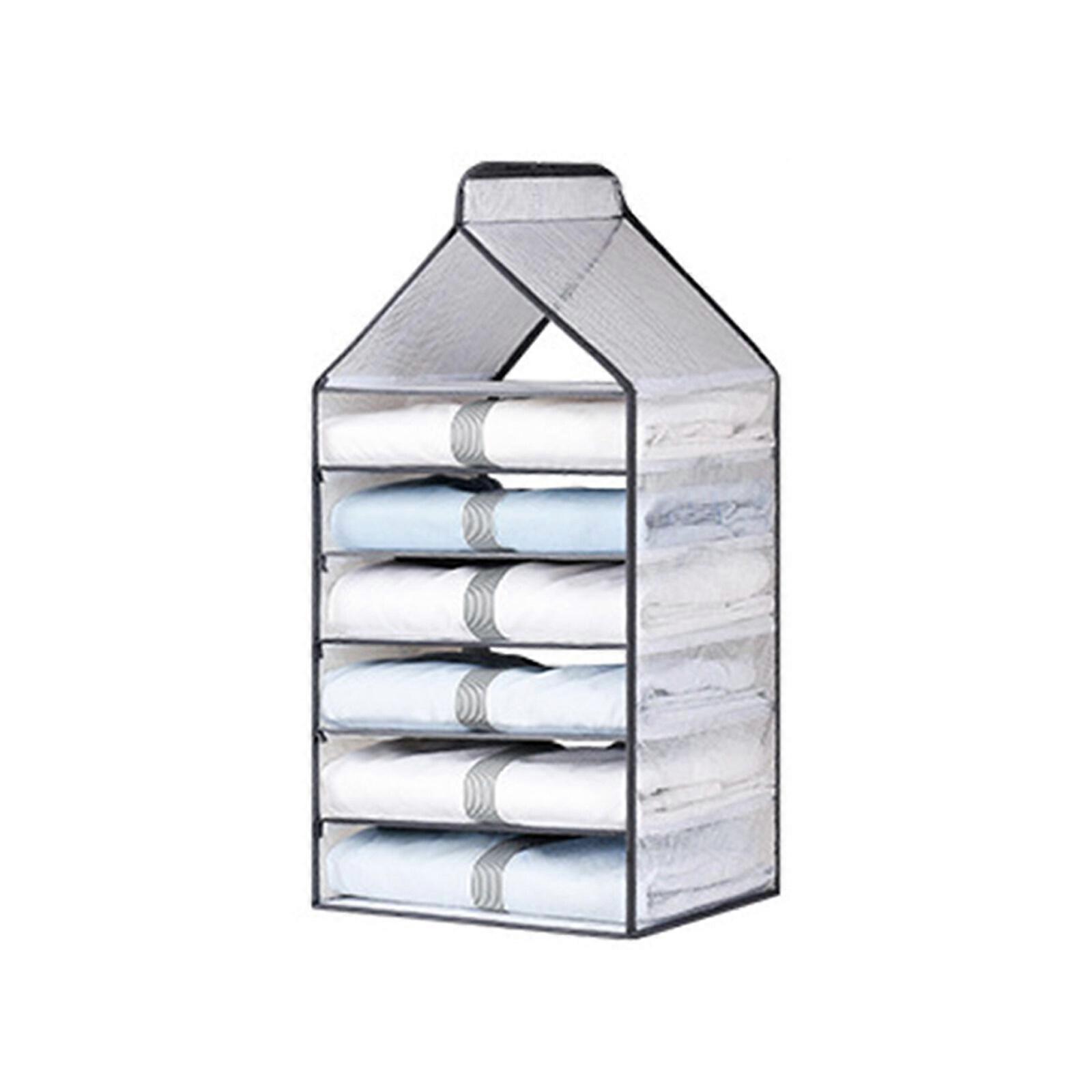Folding Wardrobe Storage Space Saving 6/9/12 Grids Durable Hanging Closet Organizer,100% New