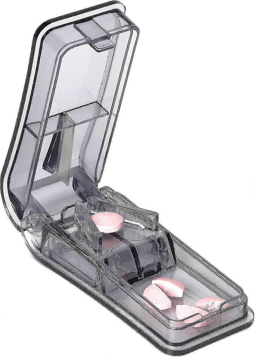 Pill Splitter With Blade And Storage Compartment