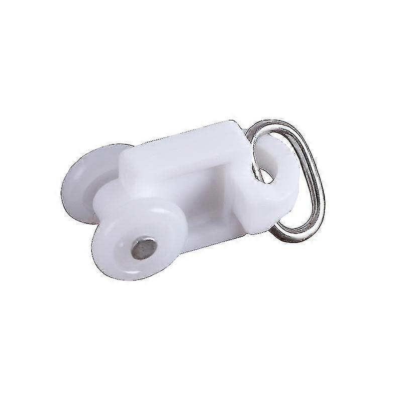 100 Pcs Curtain Track Plastic Twin Wheel Carriers Drapery Rail Sliding Glider