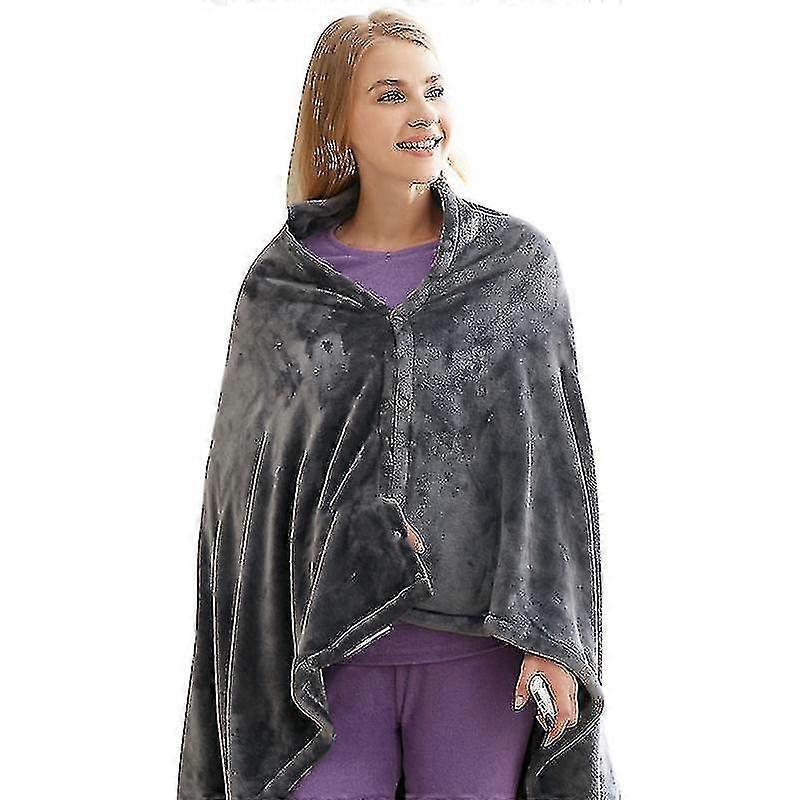Electric Heated Shawl Blanket Battery Operated Usb Cordless Wrap , With Auto Shutoff Ultra Soft Throw Flannel Warm Cape -machine Washable 150x85cm