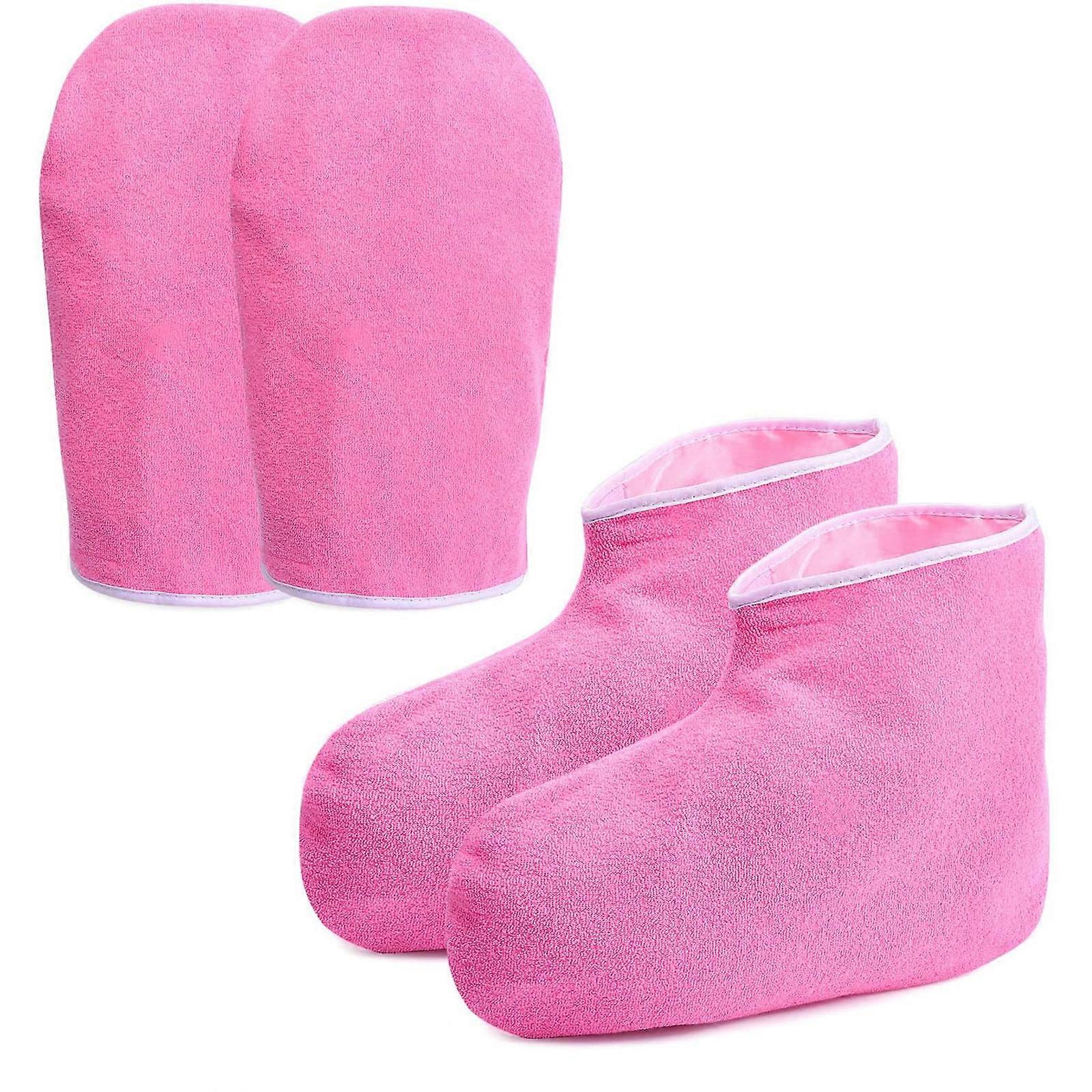 Paraffin Wax Bath Cotton Gloves & Booties, Moisturizing Work Gloves, Foot Spa Cover, Hand Treatment Kit, Paraffin Wax Warmer Insulated Mitts for Women