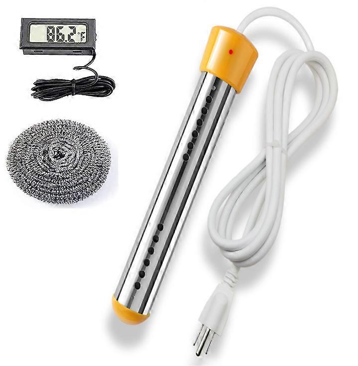 Electric Water Heater Element Immersion Heater - 1500W High Power, Boiling Bath Water, Protective Cover for Tubs, Basins with Temperature Gauge