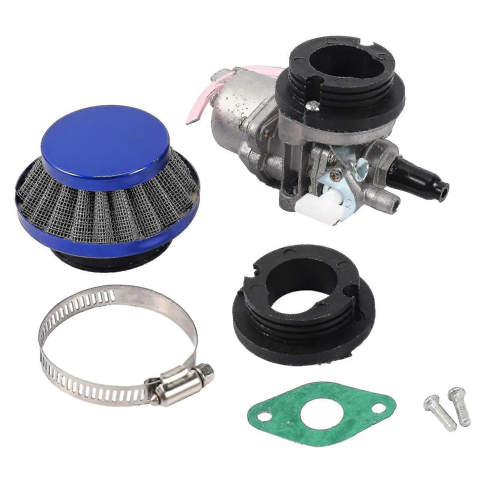 Carburetor + Blue Filter + Stack Compatible With 2 Stroke 47cc 49cc Engine Parts