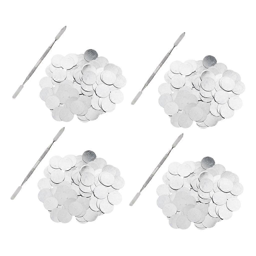 400x 25mm Iron Empty Make Up Pans Stickers 4x Depot Spatulas For Eyeshadow