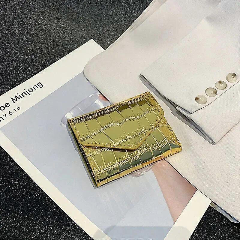 Wallet Women Short Wallet Handheld Fashion Stone Pattern Laser Wallet Mini Multi Card Position Handheld Fashion Card Bag cartera