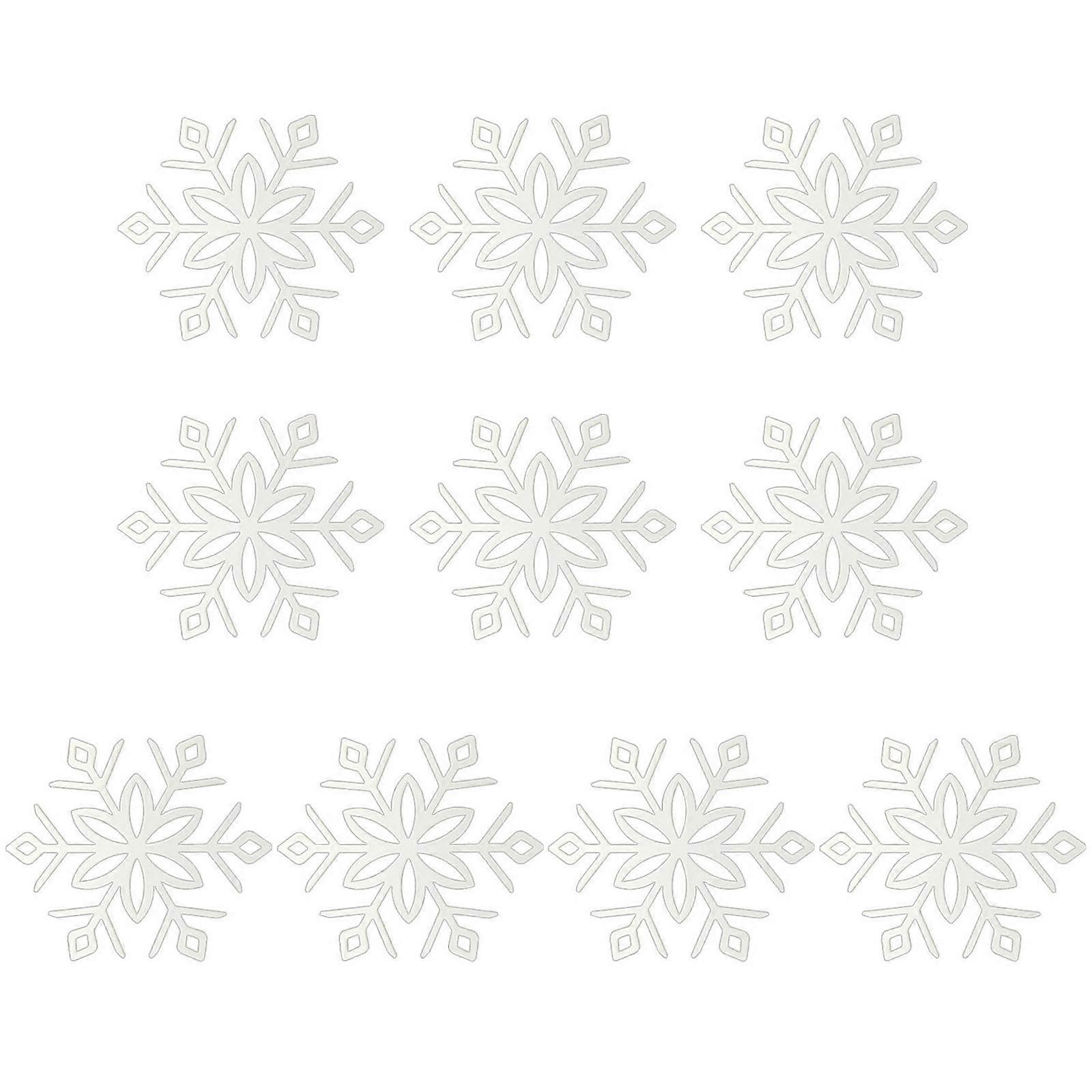 Christmas Snowflake Pendant Set of 10 Xmas Window Wall Decor Charm