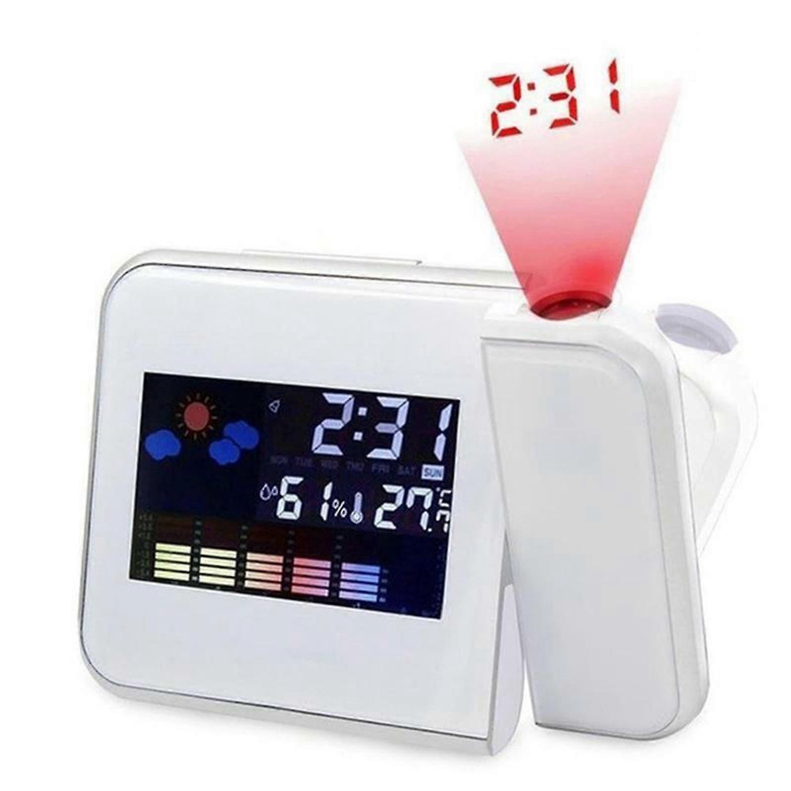 Digital Led Projection Alarm Clock Thermometer Snooze Backlight Calendar Diy