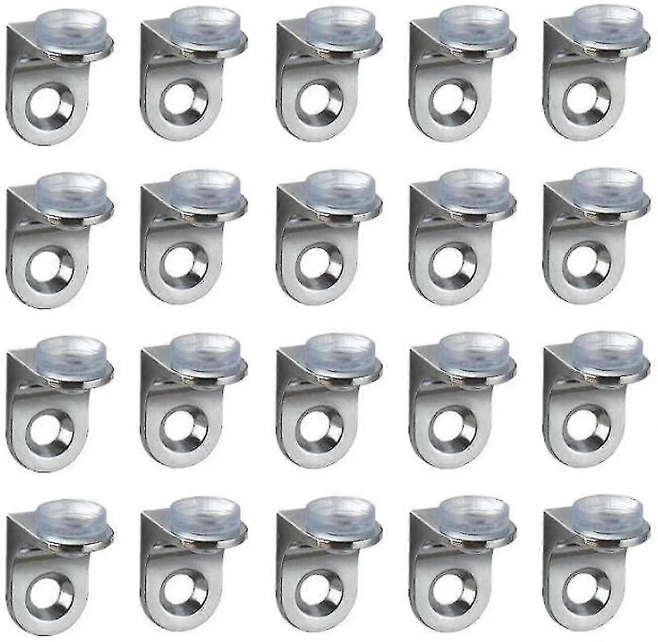 20 Pcs Right Fixing Clip Shelf Bracket Suct Base Glass Shelve --