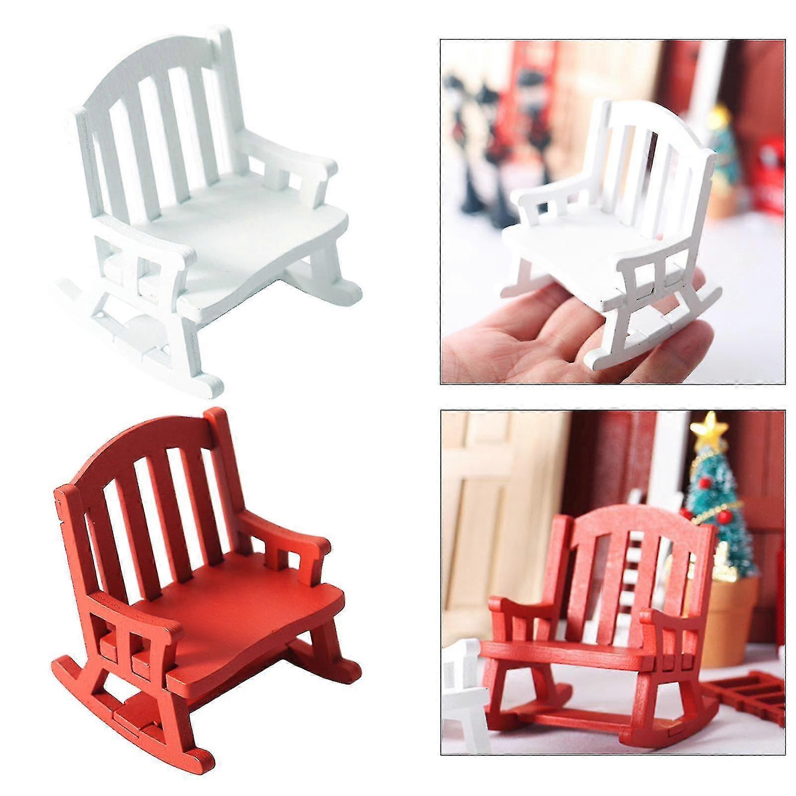 2x دمية هزاز كرسي محاكاة الأثاث هزاز كرسي