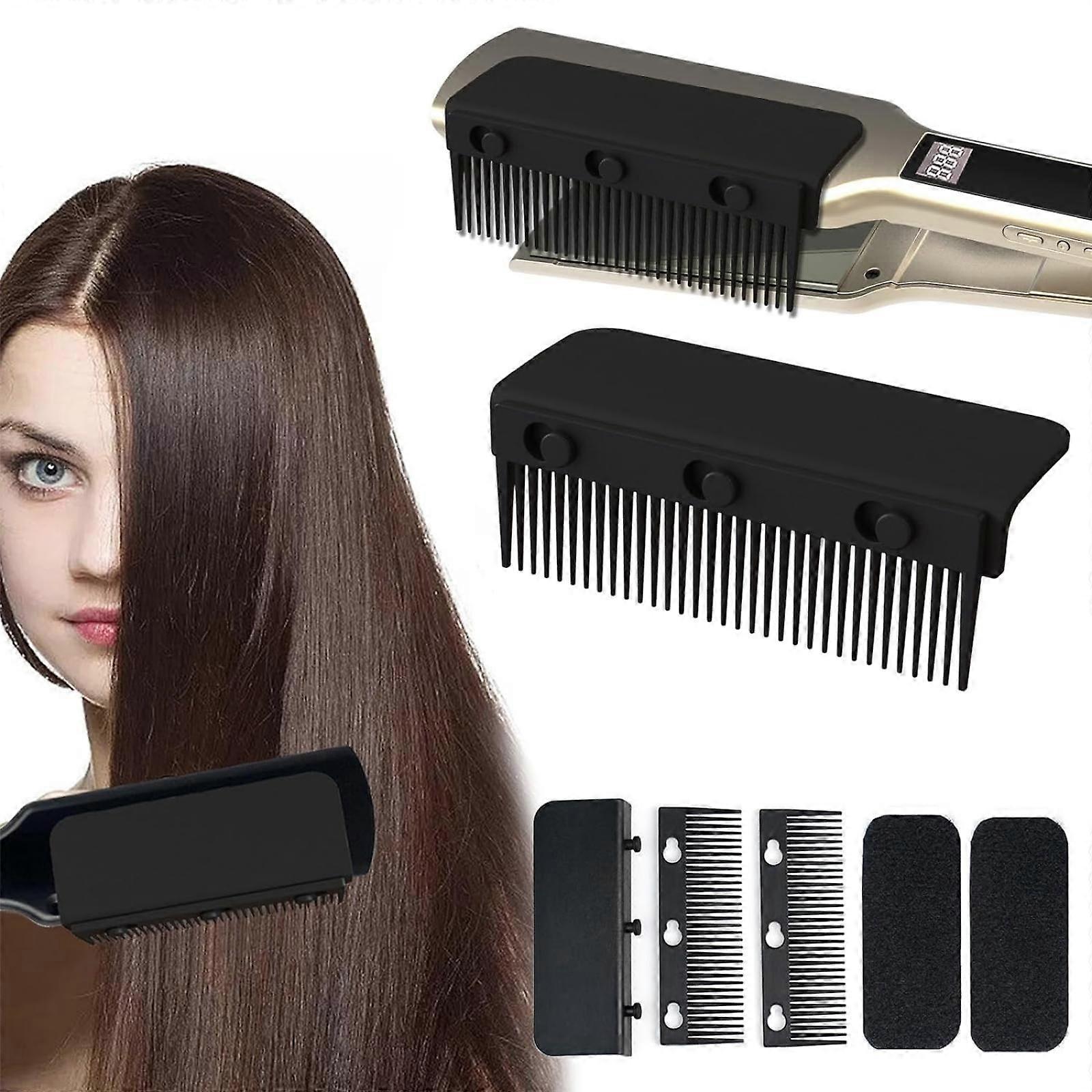 2024 New Flat Iron Comb Attachment Clip On, Flat Iron Hair Straightener Comb Attachment, Comb Attachment for Flat Iron, Professional or Home Use Compa