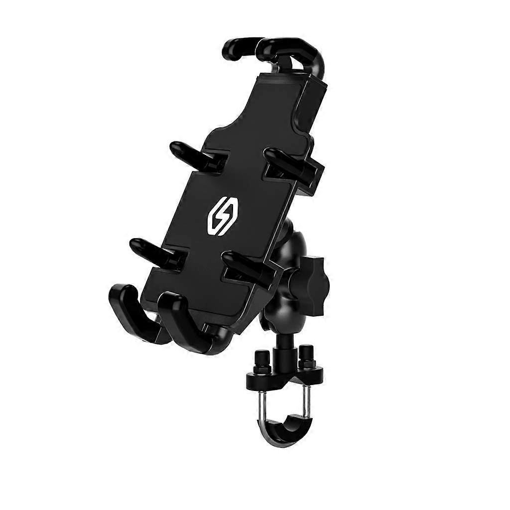Adjustable Angle Motorcycle Handlebar Phone Mount Clamp, One Hand Operation