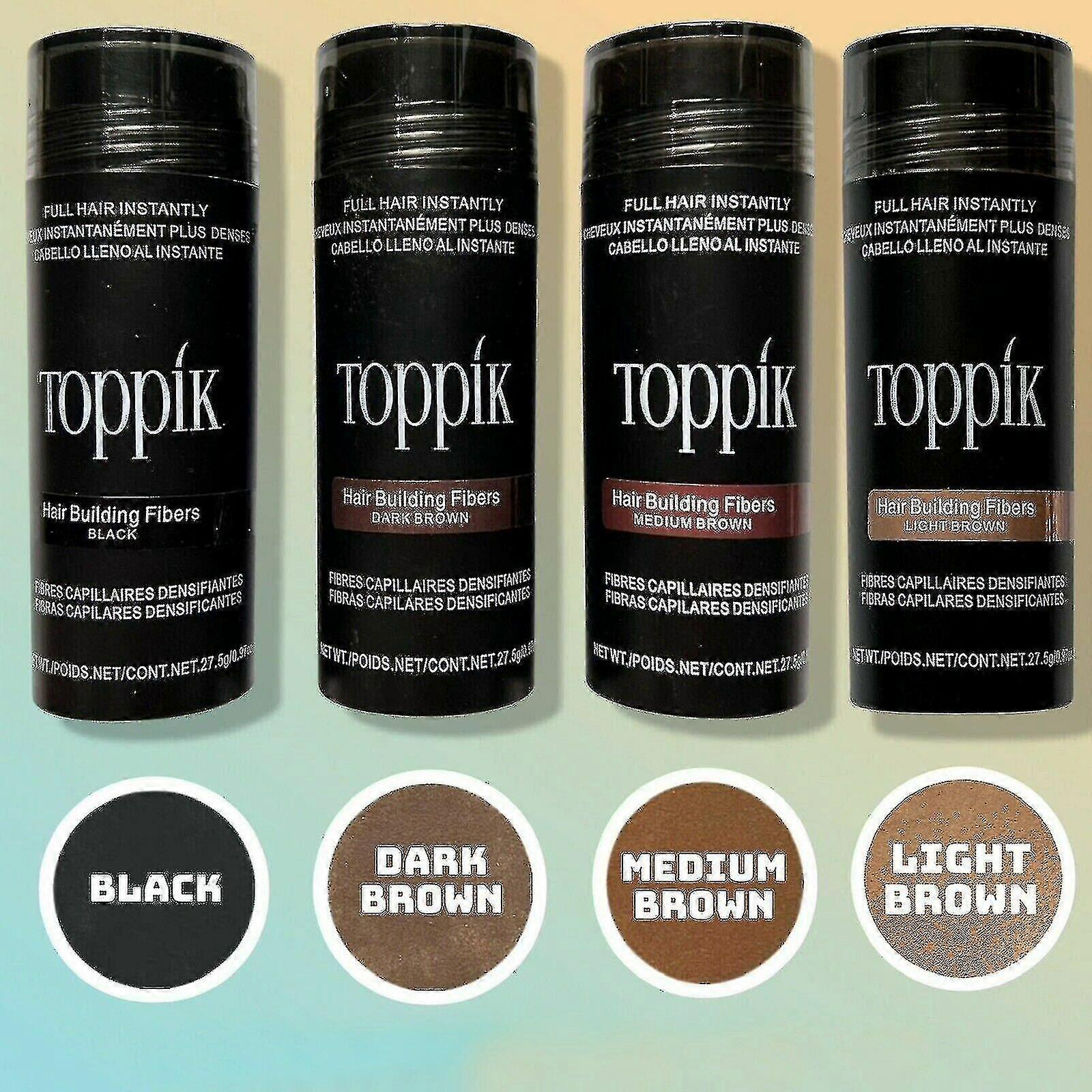 Toppik Μαλλιά Πάχυνση Ίνες - 27.5g-μαύρο, Σκούρο Καφέ, Μεσαίο ή Ανοιχτό Καφέ