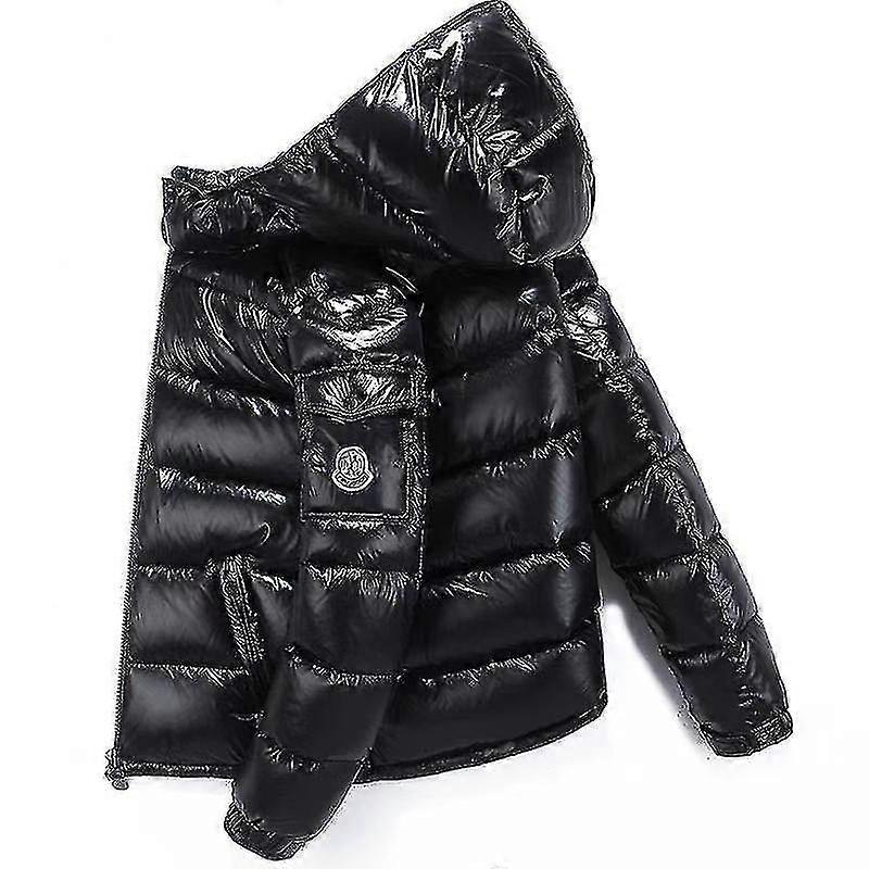 Men's Shiny Down Jacket Winter Jacket Stand Collar Down Jacket With Hood