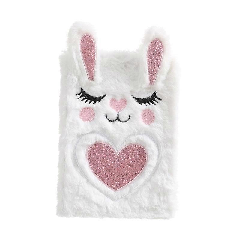 Lovely Animals Notebook Kids Plush Diary for Girls Teens Fuzzy Journal Writing Pad A5 Lined 160 Page