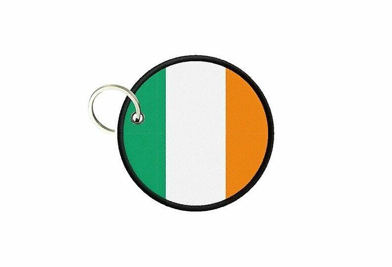 Keychain keys Irish flag printed round round round