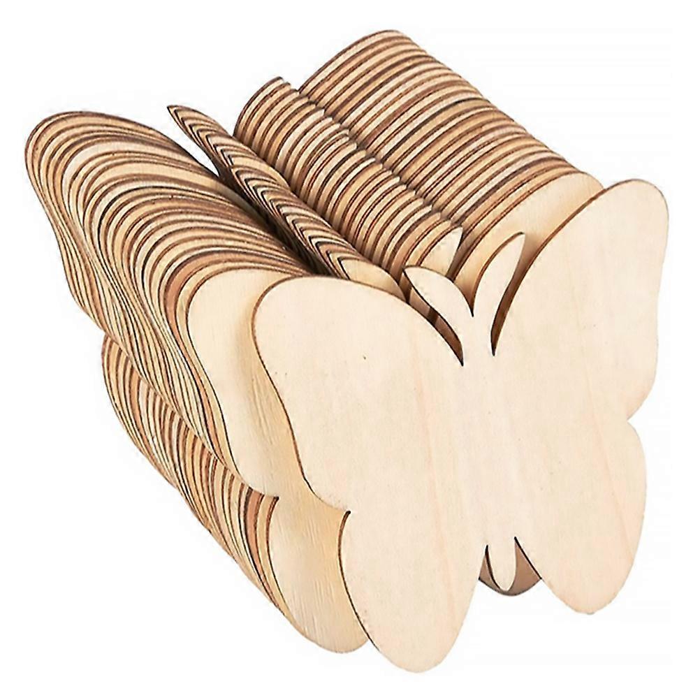 40 stk DIY håndværk DIY træ cutotus stykker blank træ maling håndværk maleri træ tags træ former