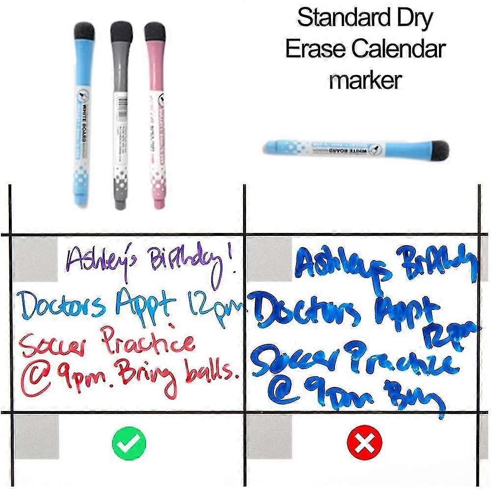 Magnetic Dry Erase Whiteboard Calendar For Refrigerator With 3 Pens And Large Eraser,for Notes Week