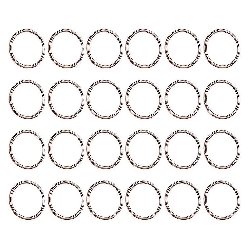 24pcs Key Rings Flat Key Rings Metal Keychain Rings DIY Keys Attachment