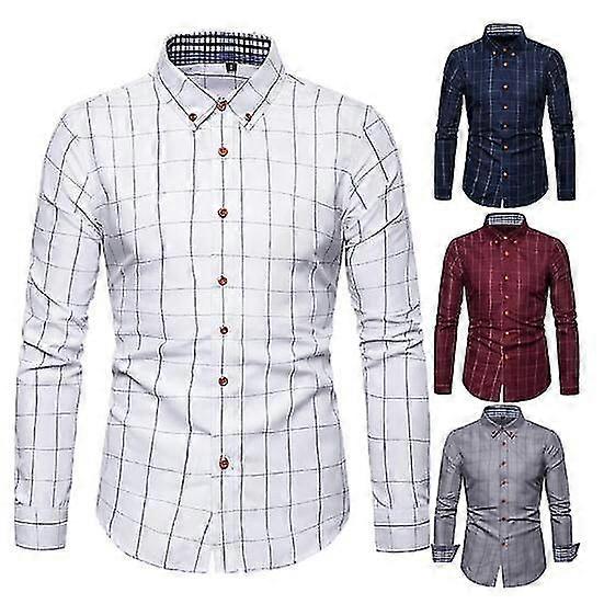 Herren kariertes Langarm-Freizeithemd