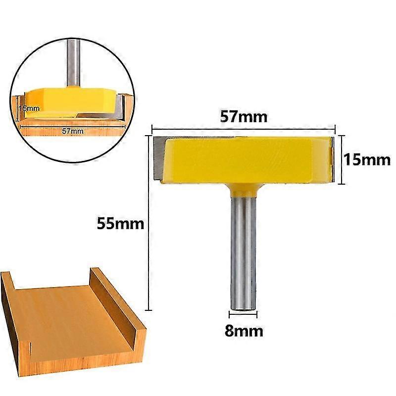Cleaning Bottom Router Bit 8mm 1/2 Shank Surface Planing Router Bits Wood Milling Cutter Tungsten Router Bit