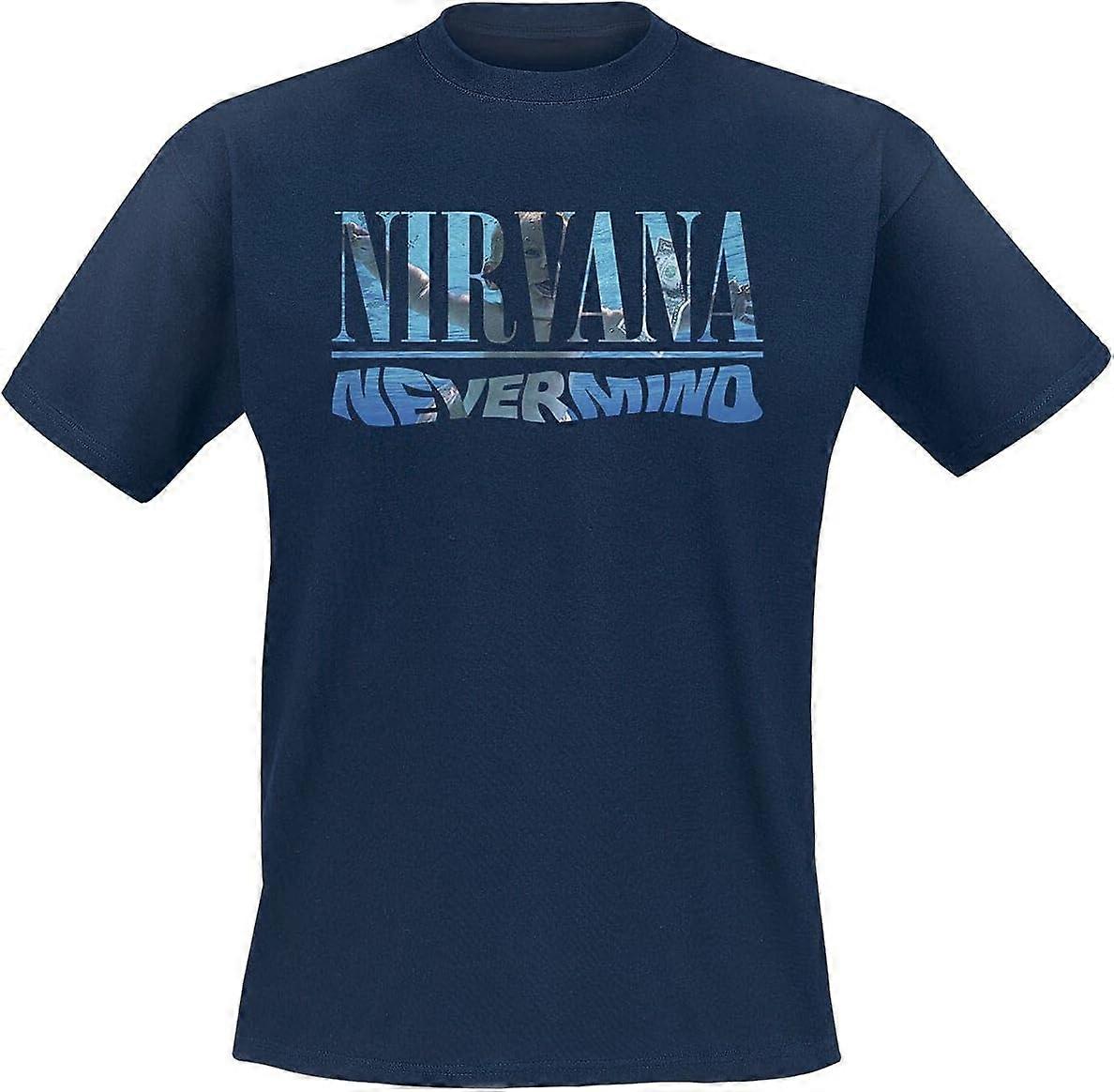 Nirvana Nevermind Hombre Camiseta Azul Marino Regular