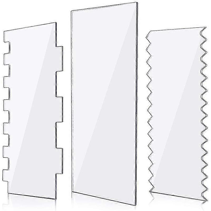 3 Pieces Cake Scrapers Clear Cake Icing Scraper Frosting Buttercream Large Cake Smoother Scraper Ca