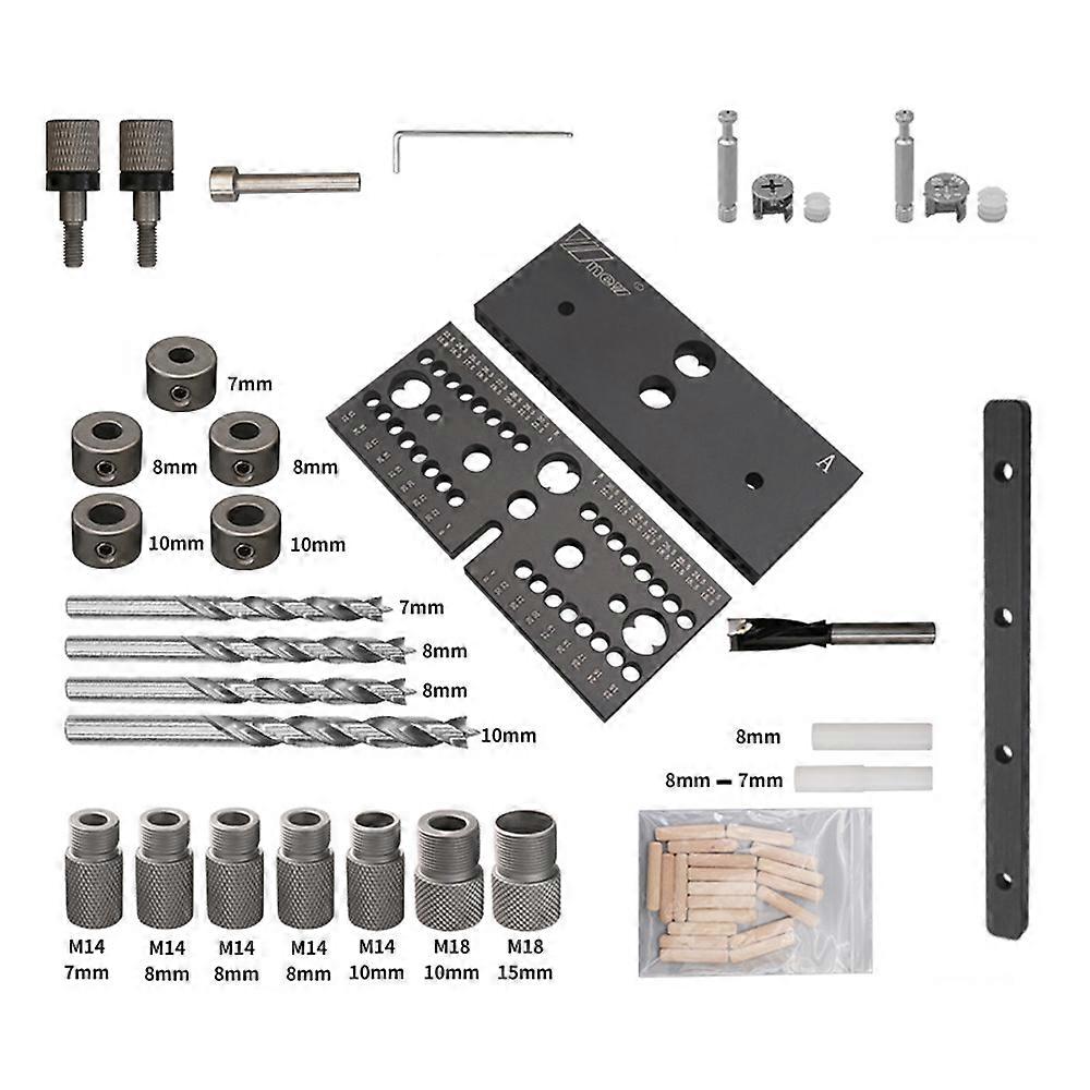 3 In 1 Woodworking Doweling Jig Kit Adjustable Drilling Guide Puncher Locator Positioning Hole Opener Multifunctional Carpentry Accessory
