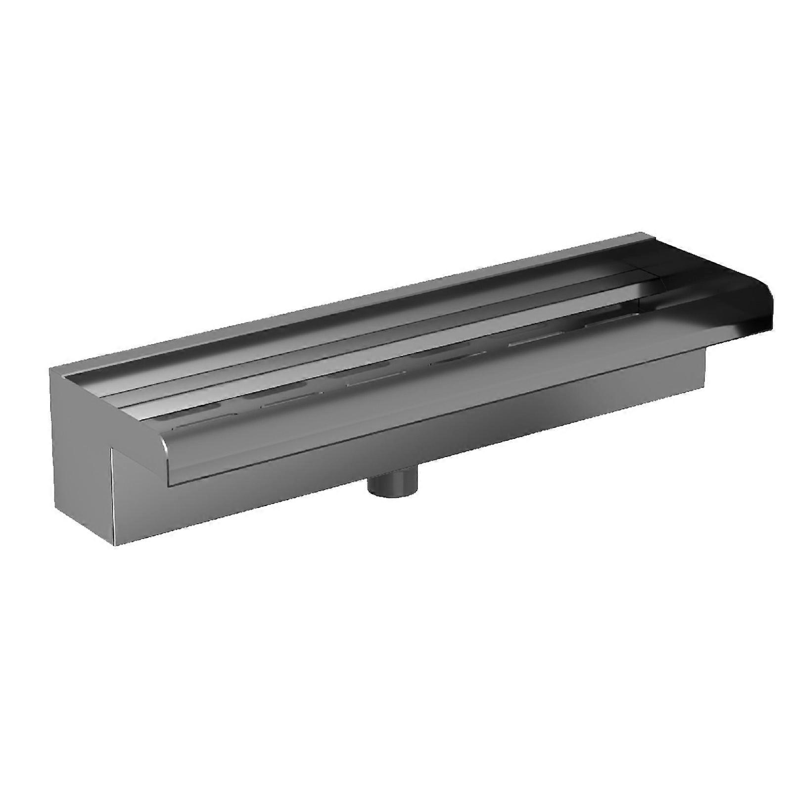 304 Stainless Steel Spillway with Connector Waterfall Water Feature Spout for Outdoor Fountain Landscape Swimming Pool 500mm / 19.7in