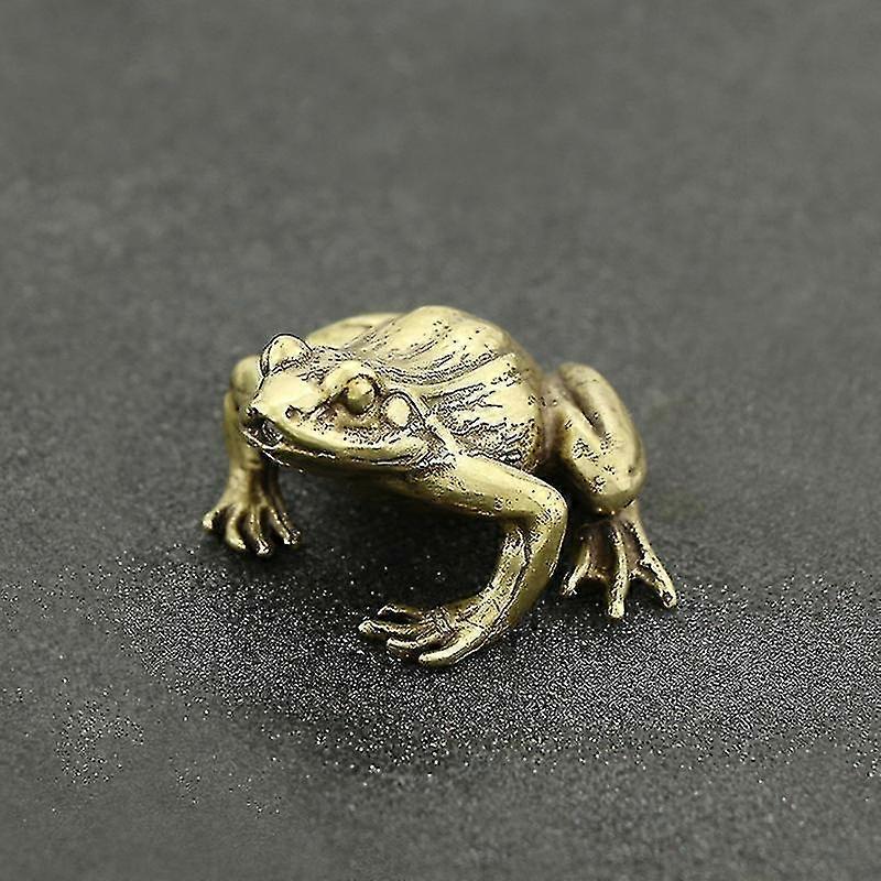 Distress Brass Frog Figurine Tea Table Paperweight Ornament Decor Display Mold Jikaix