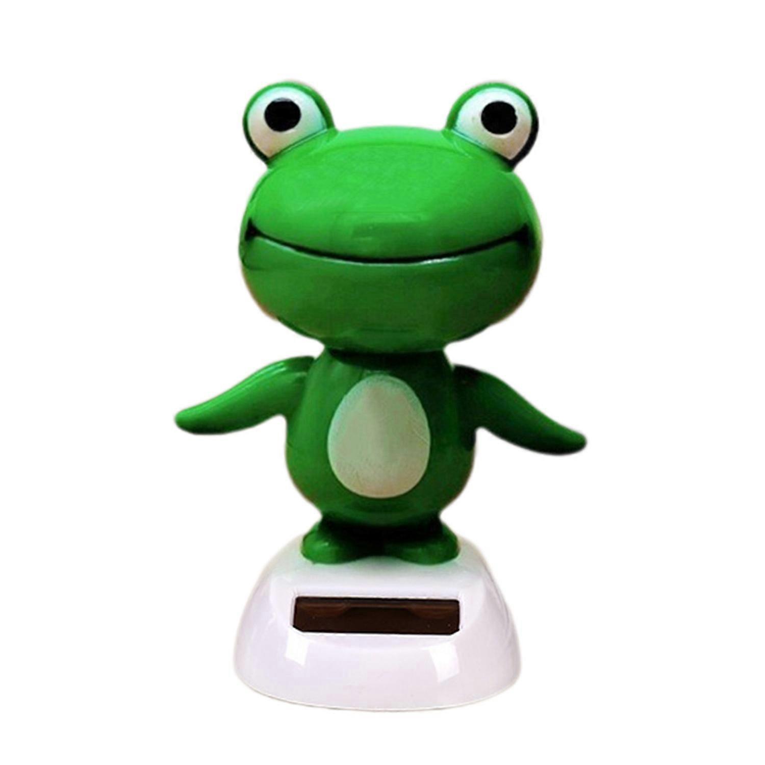 Solar Powered Shaking Head Ornament Dashboard Decoration Cartoon Animal Frog Window Car Dashboard