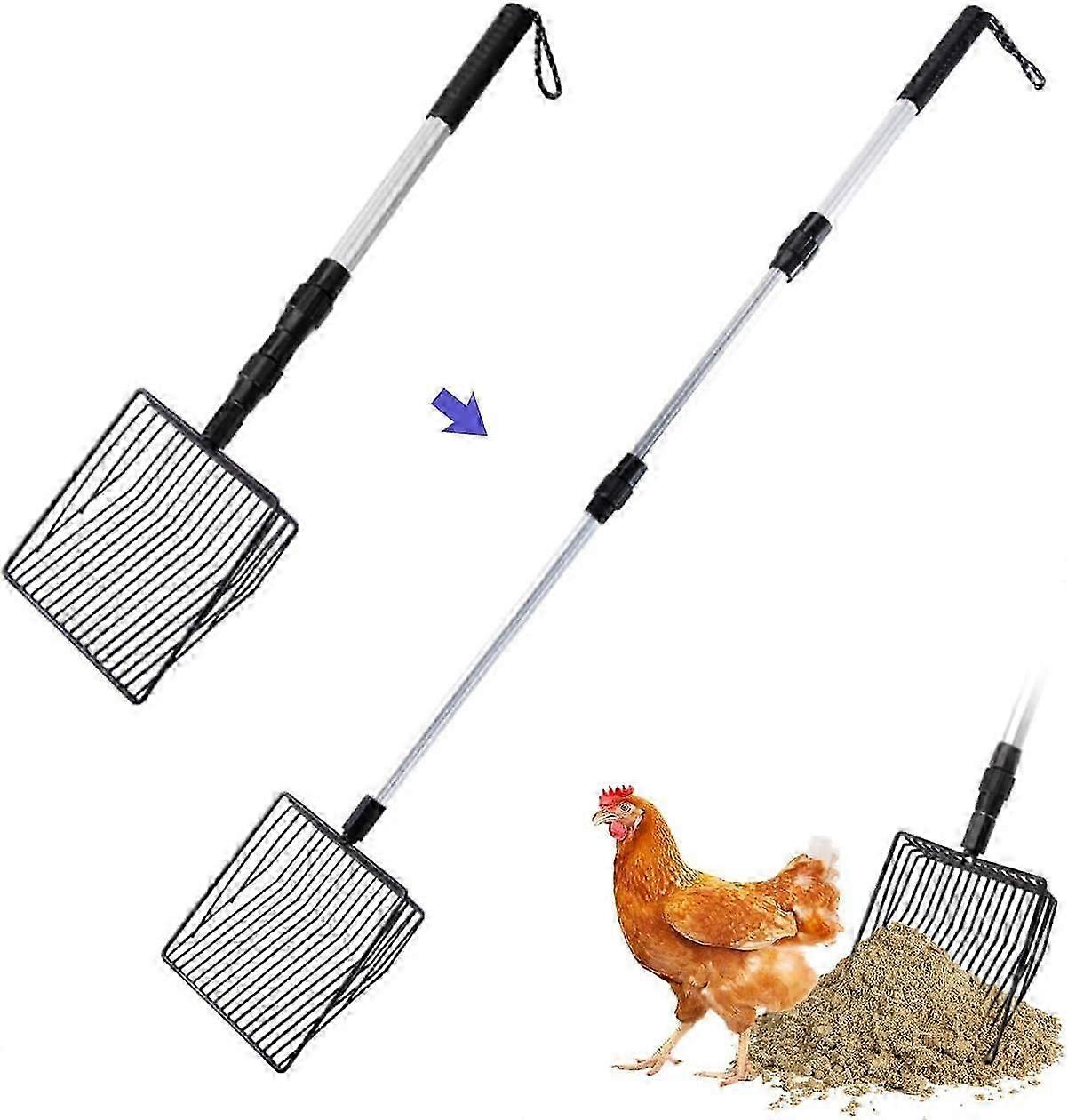 3 In 1 Stretchable Poop Scooper Coop Accessories Sifting Shovel For Litter Scoop Separating Poo And Debris From Sand(22.4 To
