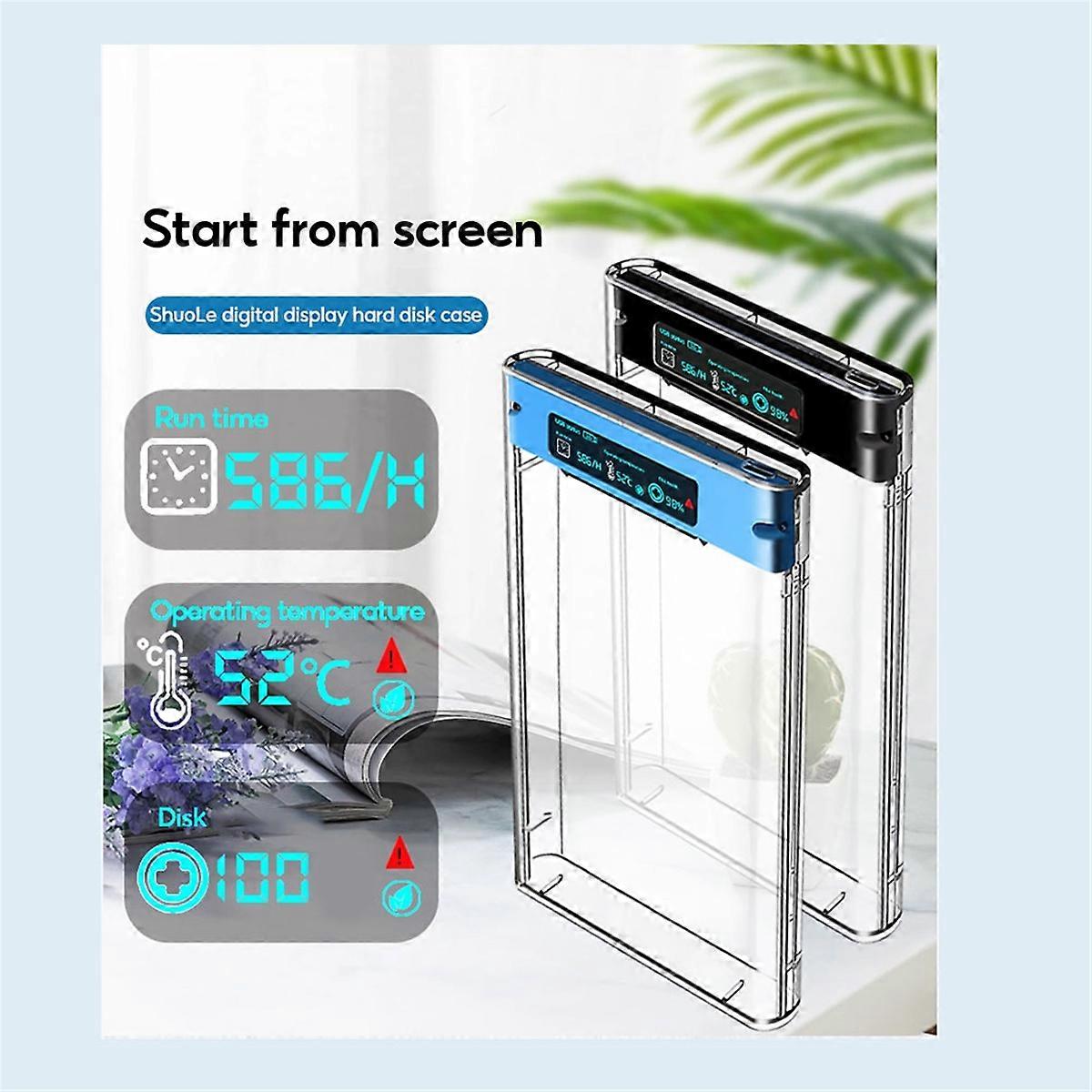 USB3.2 External HDD Case 5Gbps 2.5 Inch Transparent Case Hard Drive Enclosure SATA HDD SSD Storage