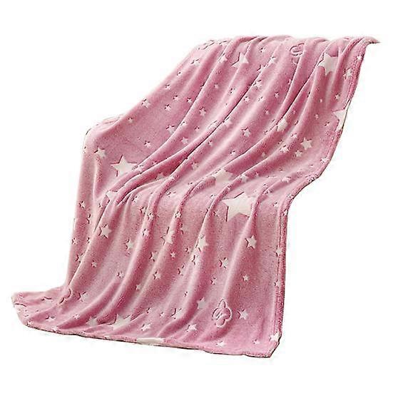 Blanket Glow The Dark Non-fading Touch Star Soft in Pattern Pink Fleece Blanket