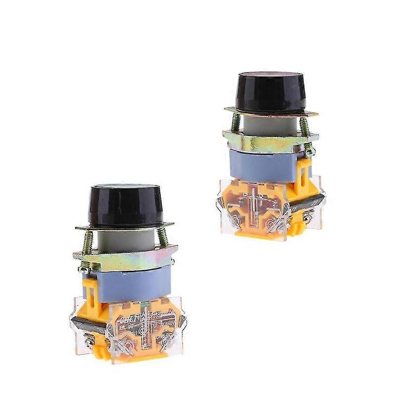 2pieces La39-11bn Momentary Self-reset Flat Push Button Switch 1no 1nc 22mm