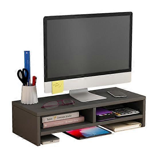 Supporto per monitor e computer in legno con vano portaoggetti, facile da installare, organizer per scrivania da ufficio, supporto per laptop