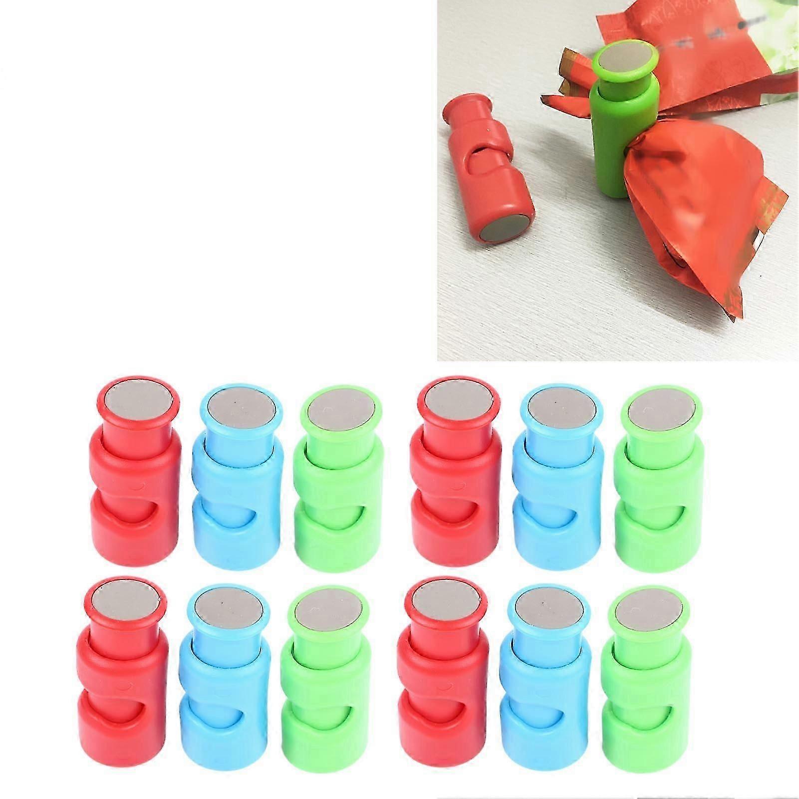 12 قطعة كيس الخبز كليب قوي ABS البلاستيك 3 ألوان سهلة التشغيل كيس بلاستيكي إغلاق مقاطع للسفر في المطبخ المنزلي