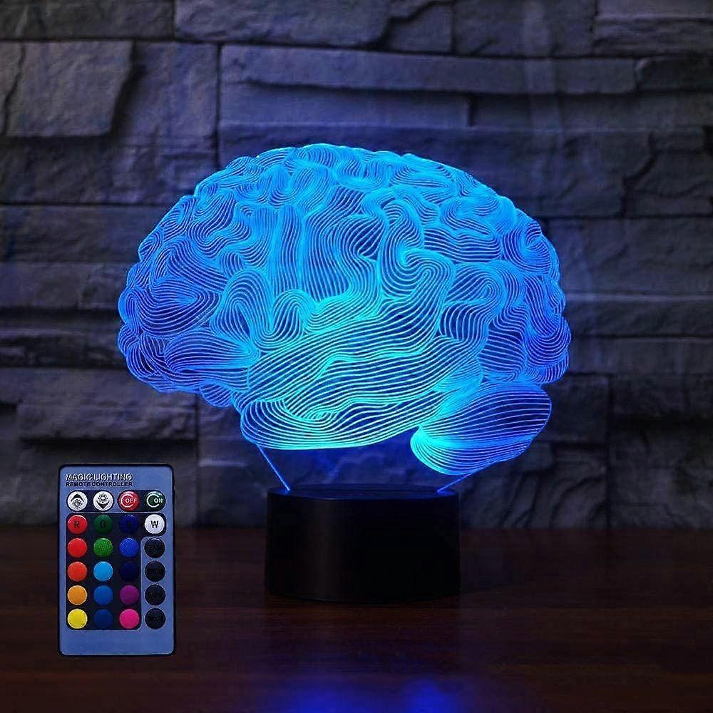 3D Brain Night Light Illusion Lamp 7/16 Color Change LED Lam