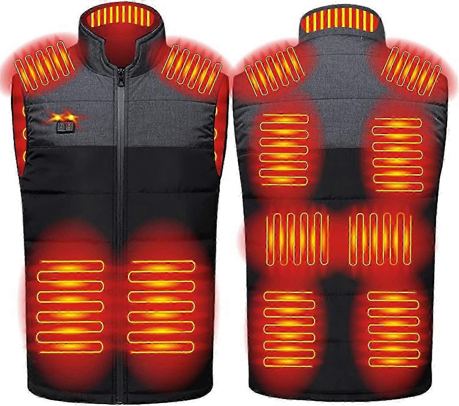 USB beheizbare Weste Weste für Männer & Frauen - waschbar, 3 Heizstufen, 11 Heizzonen