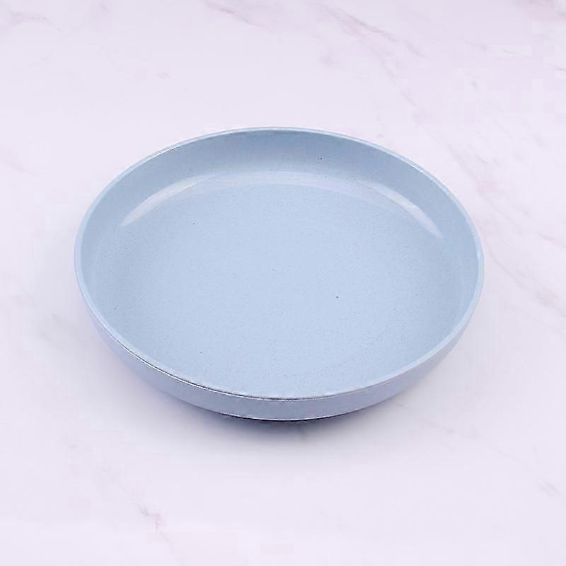 Wheat Straw Plate, Environmentally Friendly and Healthy / Non-Toxic, Multifunctional Plate, Non-Breakable, Color: Blue