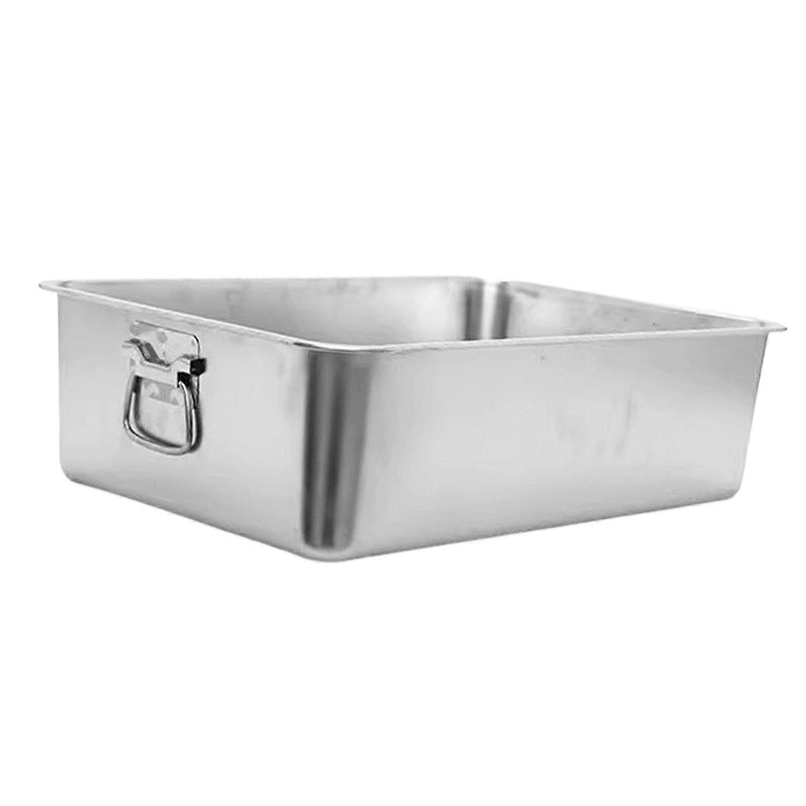 Metal Rustproof Cat Litter Box with Handle Top Open Rounded Corners