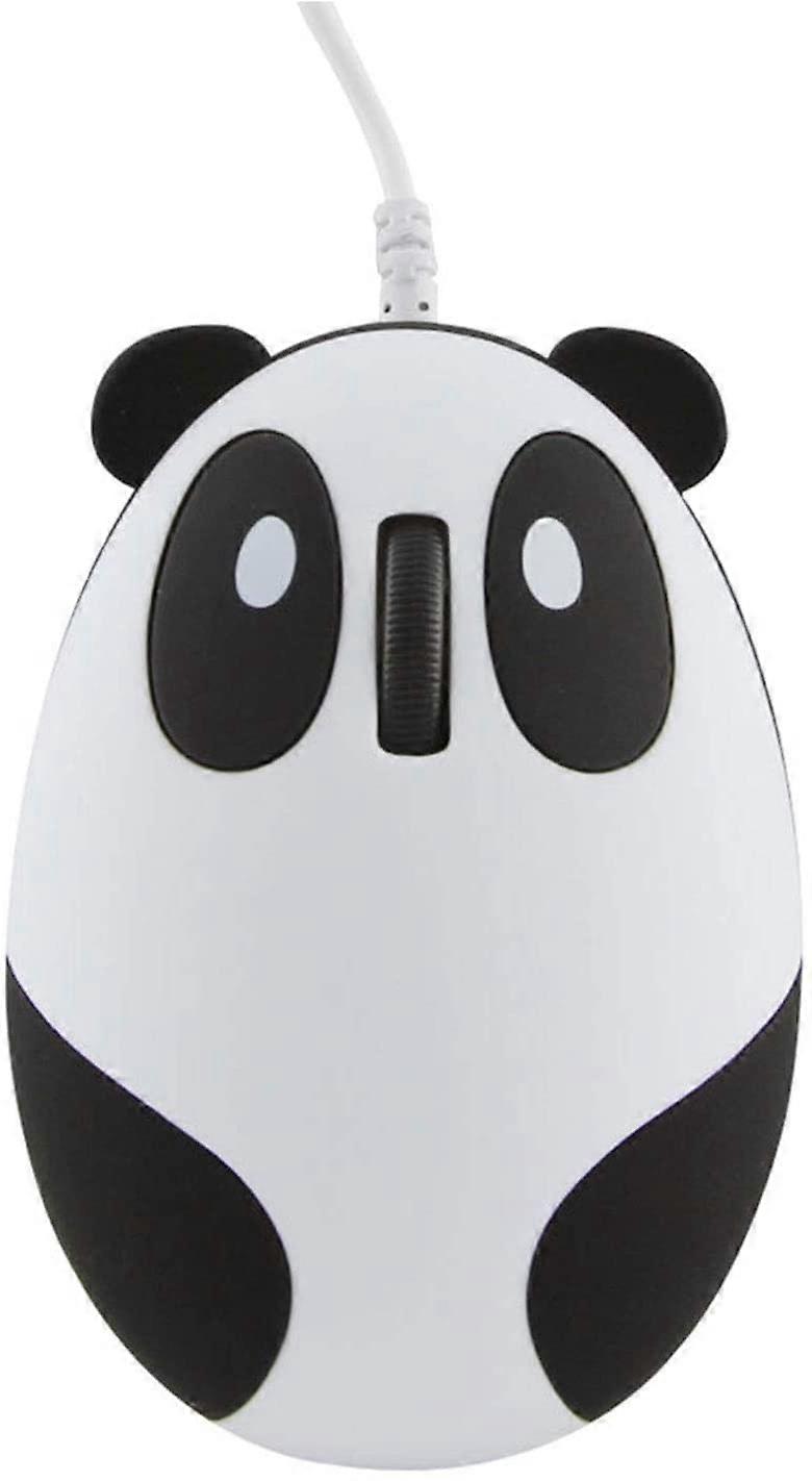 Cute Animal Panda, Wired Mouse with Eco-Friendly Novel Design, 3 Sensitive Buttons, Optical Tracking Technology for Precise Control, Portable and