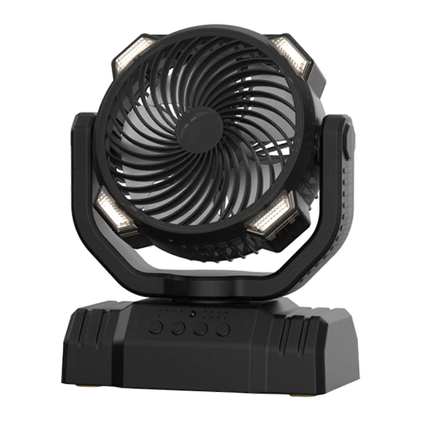 Camping Fan with LED Lantern with Hook Low Noise Powerful Tent Fan for Home Use