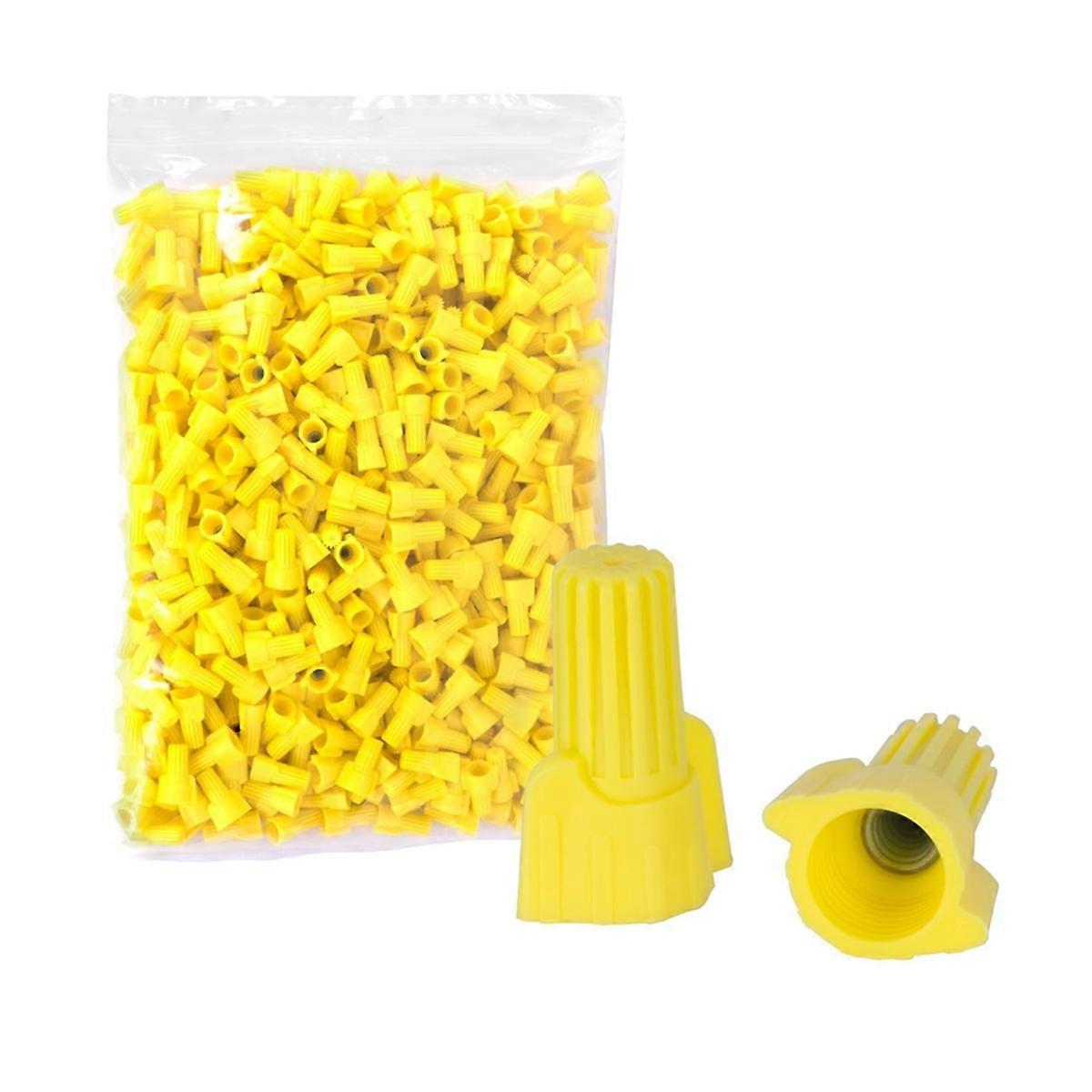 500 PCS Yellow Winged Wire Connectors, AWG 18-10, Easy Twist-on Screw on Ribbed Cap for Quick Connection