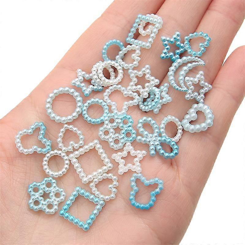 190pcs/bag ABS Color Gradient Pearl Beads Random Mixed Shapes for DIY Jewelry Making Accessories