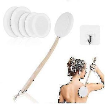 Lotion Applicator voor rug, lange handvat rug body lotion applicator met 6 vervangbare pads &haak voor vrouwen mannen