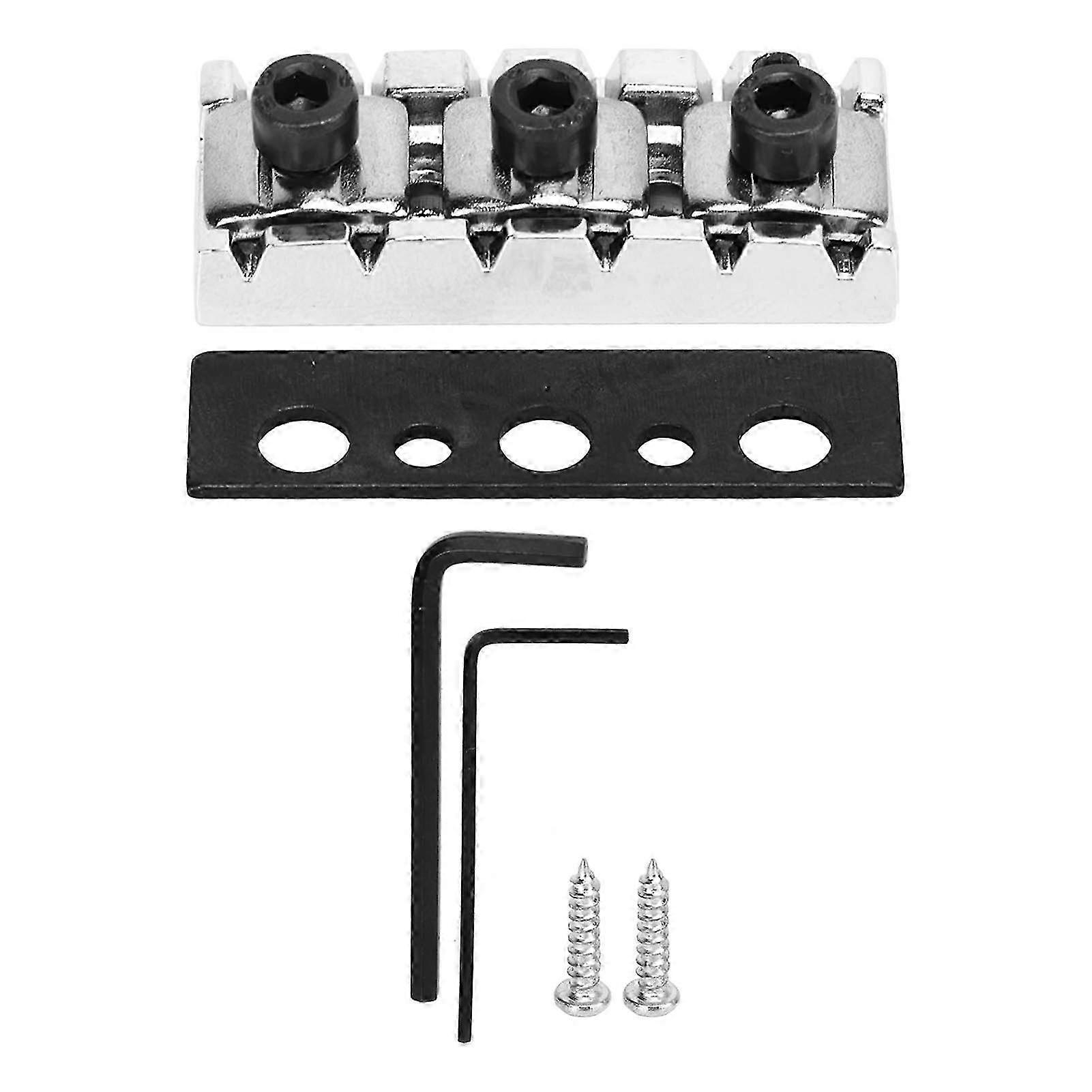 7 String Electric Guitar String Locking Nut Adjusting Height Electric Guitar Locking Nut 42.5mm Silver