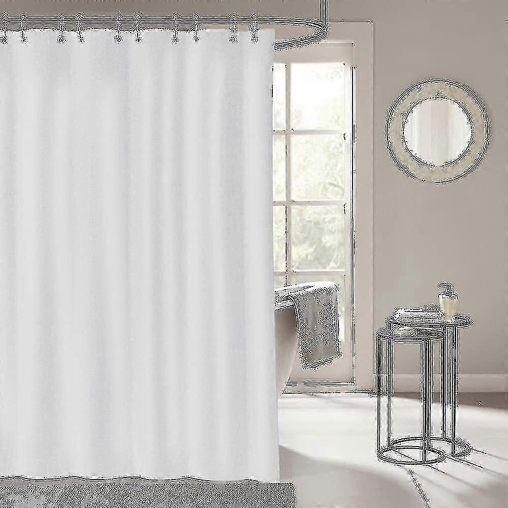 シャワーカーテン 240 x 200 cm, 防カビ, 防水, 洗える, 抗菌, ホワイト, ポリエステル シャワーカーテン シャワーカーテン 12個付き